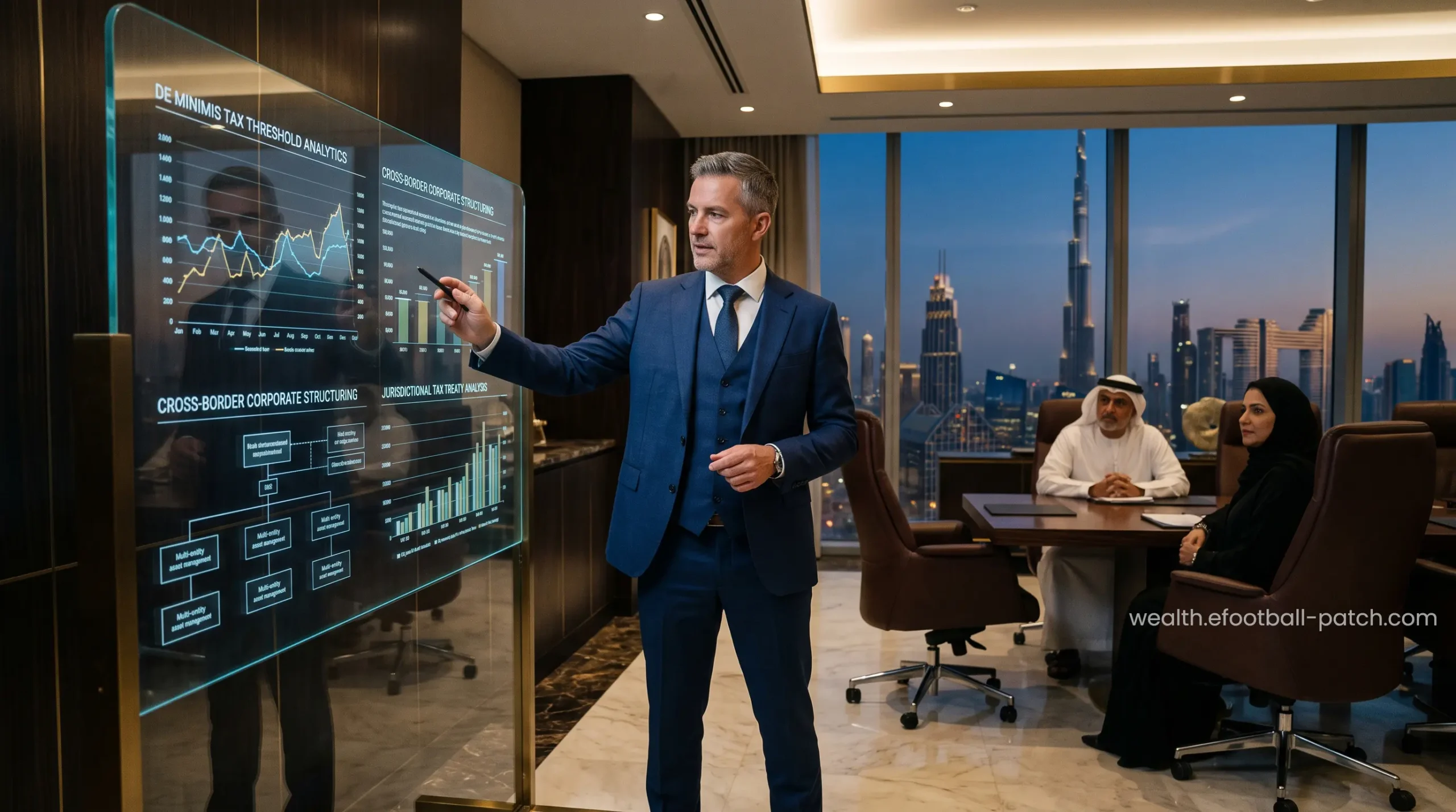 Tax consultant illustrating the de minimis threshold for non-qualifying free zone revenue in UAE.